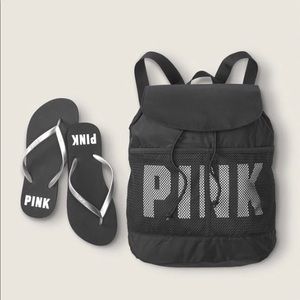 VS PINK Flip Flop & Backpack Set